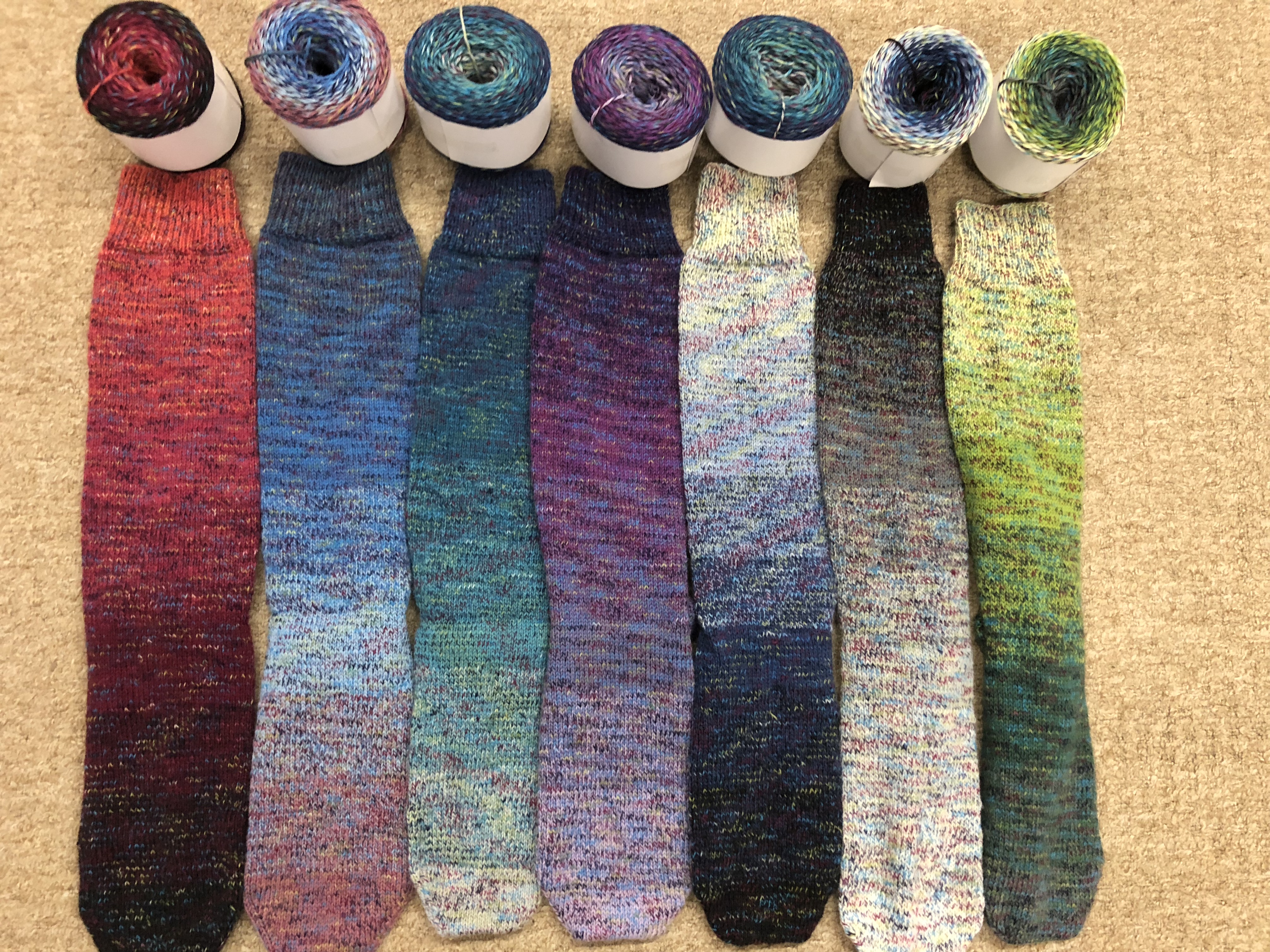 rainbow sock multi colors